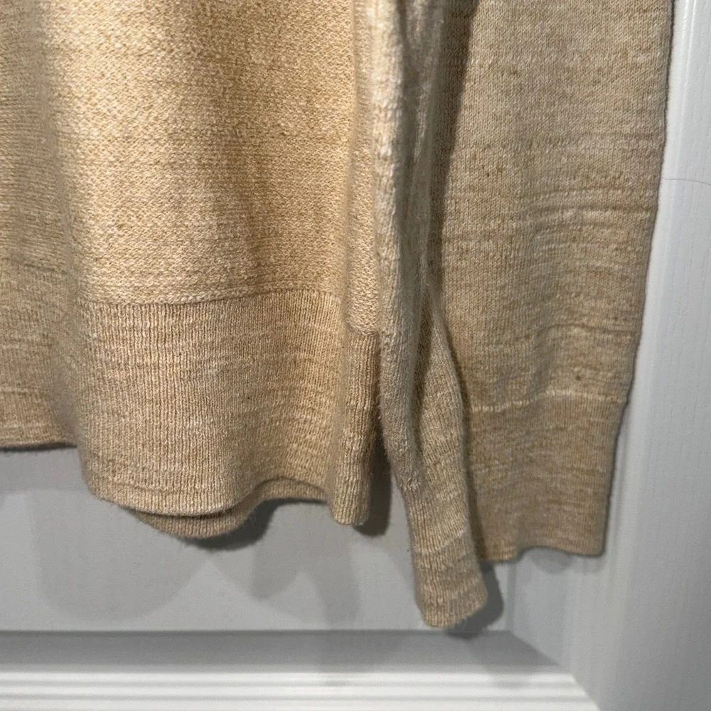J. Crew Men’s Beige/ tab Crewneck Sweater slim fit casual size XLarge